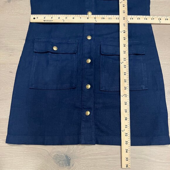 J. Crew Gamine Linen Shirtdress in Navy Blue NWT - Picture 11 of 11